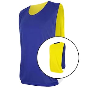 Colete Esportivo Dupla Face Kanga Sport Azul e Amarelo