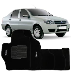 Jogo de Tapete Automotivo Carpete Fiat Siena 2001 à 2012 Soft Logo Bordado 5 Peças