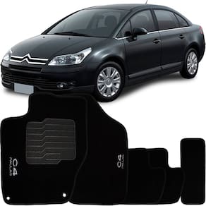 Jogo de Tapete Automotivo Carpete Citroen C4 Pallas 2008 à 2013 Soft Logo Bordado 5 Peças