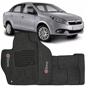 Jogo de Tapete Automotivo Carpete Fiat Siena 2012 à 2017 Soft Logo Bordado 5 Peças