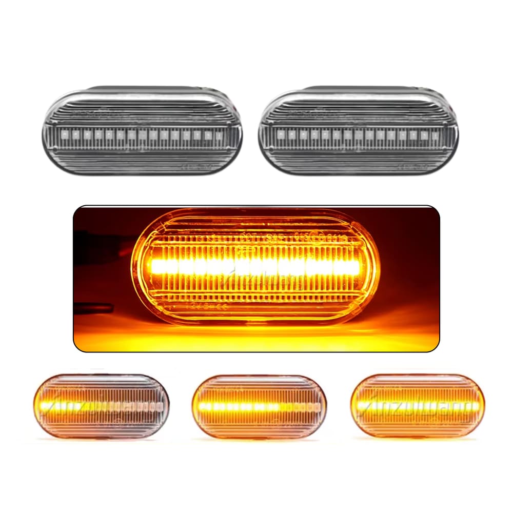 Led lateral 12V Sequencial Transparente e Amarelo Renault