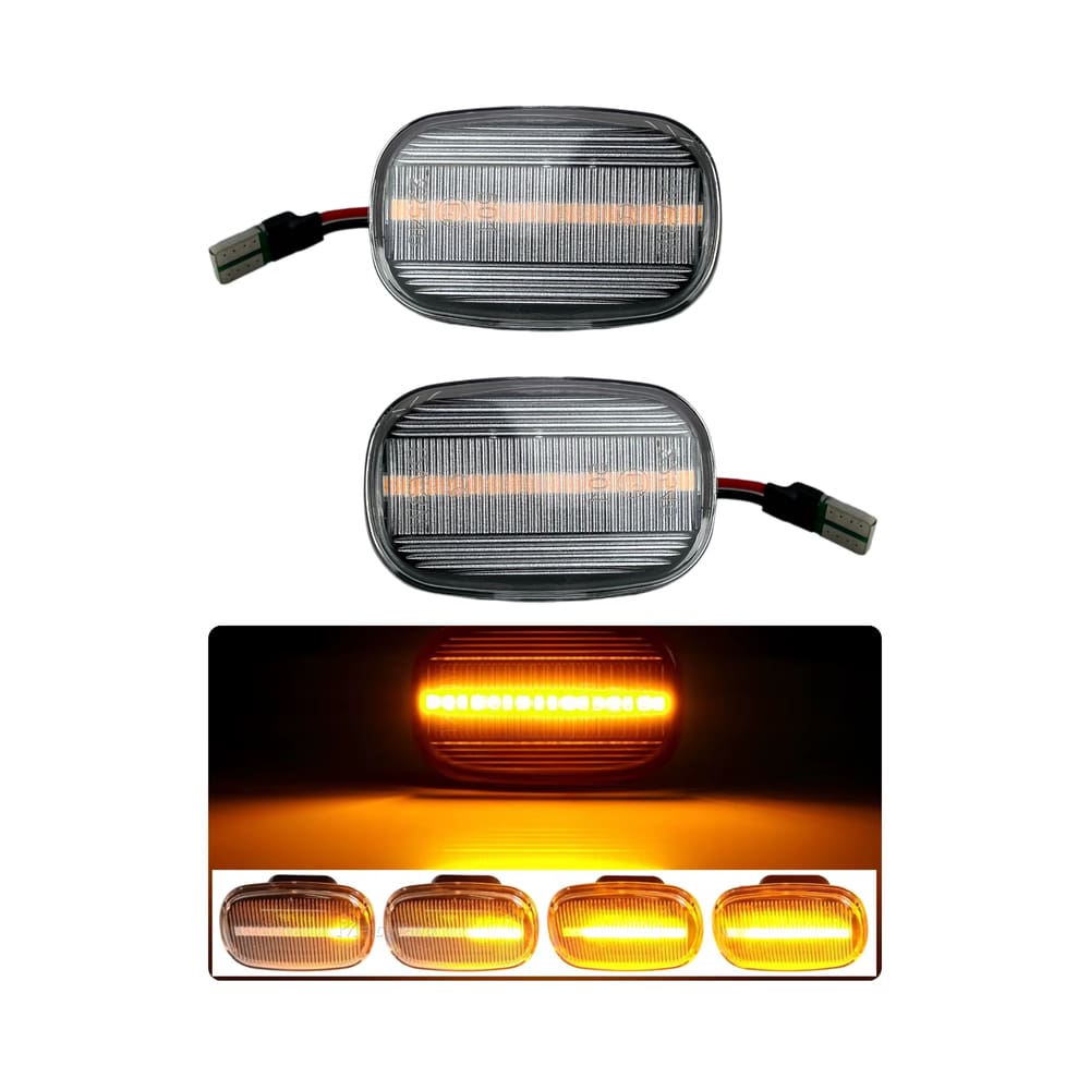 Luz Led lateral 12V Transparente e Amarelo Toyouta Hilux SW4