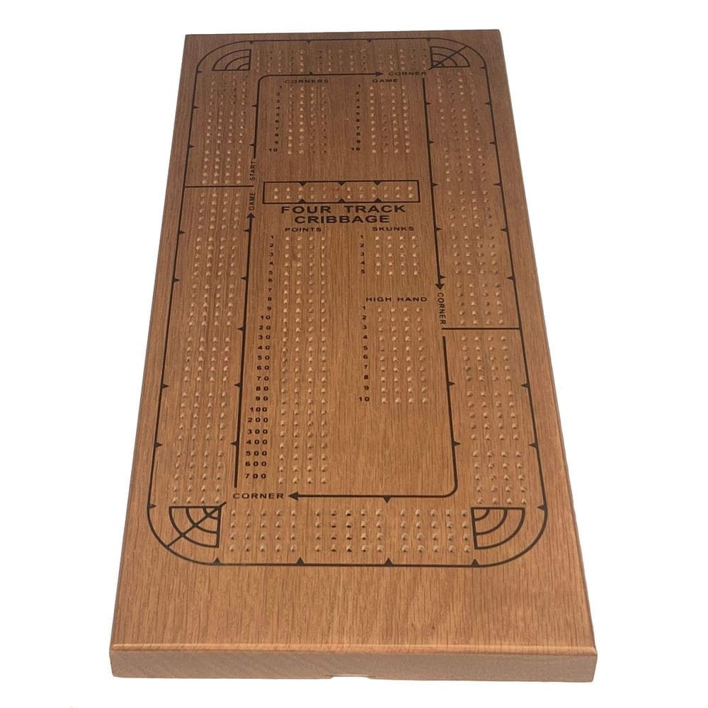 Conjunto de jogos de tabuleiro Cribbage WE Games Large Wooden 42 cm Walnut