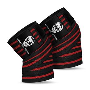 Envoltórios de joelho Gymreapers flexíveis de 72 cm para agachamentos vermelhos - par