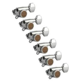 Sintonizadores de guitarra Gotoh Magnum Lock-Trad 6 em linha Chrome SG381