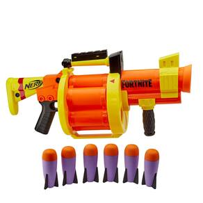 Lançamento de foguetes Blaster Nerf Fortnite GL com 6 foguetes laranja