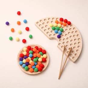 Jogo Wooden Peg Board Beads com brinquedos de classificação de cores