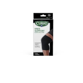 Suporte de joelho CURAD Elastic Pull-Over para homens e mulheres preto L