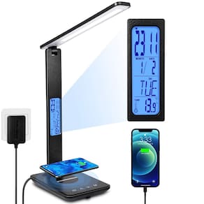 Lâmpada de mesa XIZDDL LED com carregador sem fio regulável