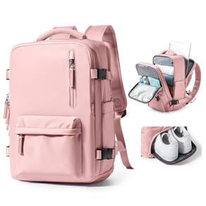 Mochila de viagem VGCUB Large 40L impermeável para laptop de 17 polegadas rosa