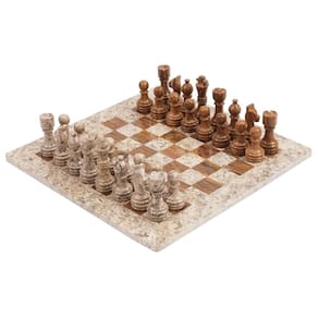Conjunto de xadrez Radicaln Marble Fossil Coral 38cm, jogo de tabuleiro adulto
