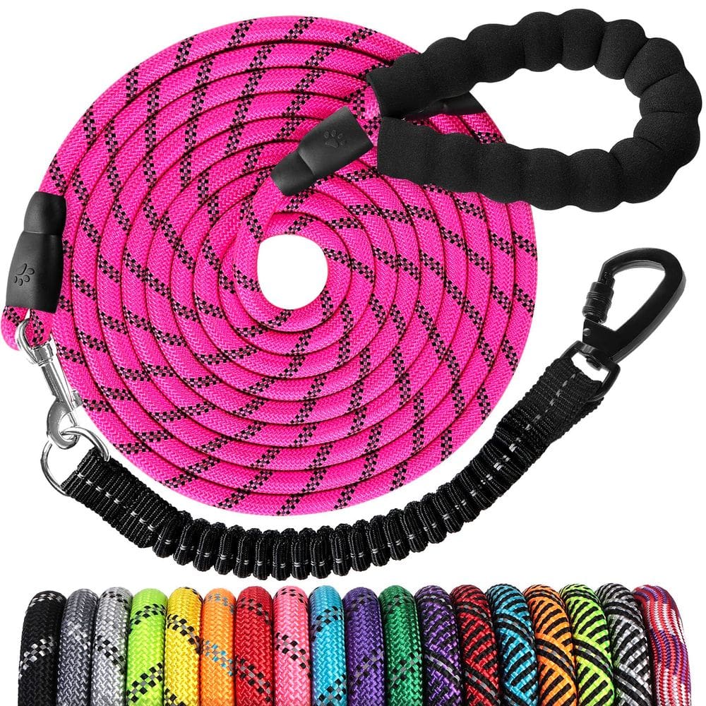 Dog Leash Jenico, corda longa e resistente de 4,5 m com rosa reflexivo