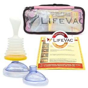 Kit de viagem Rescue Device LifeVac Pink para crianças e adultos