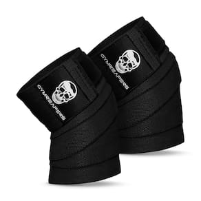 Envoltórios de joelho Gymreapers flexíveis de 72 cm para agachamentos pretos - par