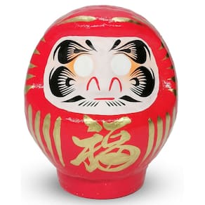 Boneca Daruma Takasaki Daruma com 9,4 cm de altura (vermelha) feita à mão