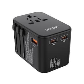 Adaptador de viagem LENCENT GaN III 65W com carregamento rápido USB-C PD
