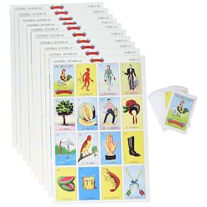 Conjunto Jumbo Mexicano Loteria Don Clemente com 20 tabuleiros e 2 decks