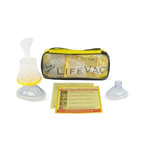 Kit de viagem amarelo Rescue Device LifeVac para crianças e adultos