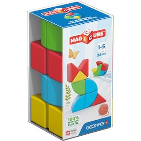Conjunto de blocos magnéticos Geomag MagiCube de 24 unidades para crianças de 1 a 5 anos