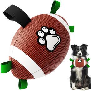 Brinquedo para cães QDAN Football para cabo de guerra, água e treinamento de cães pequenos e médios