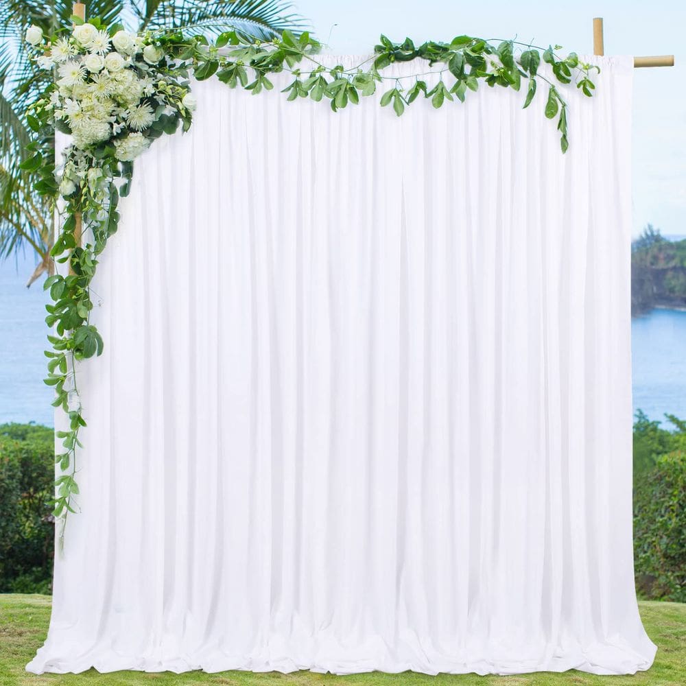 Cortinas de fundo QueenDream White Poliéster 3m x 3m (2)