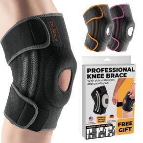 Joelheira DR. BRACE ELITE com estabilizadores laterais e almofadas de gel