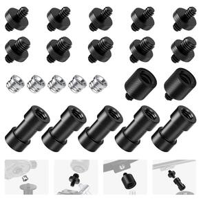 Conjunto de adaptadores de parafuso de câmera Neewer, 2 peças de 1/4” a 1/4” e 1/4” a 3/8”