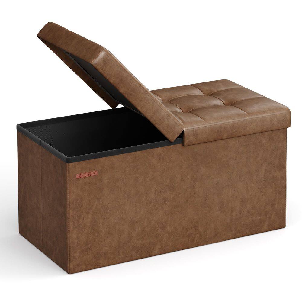 Pufe de armazenamento dobrável SONGMICS Coffee Brown ULSF045K01