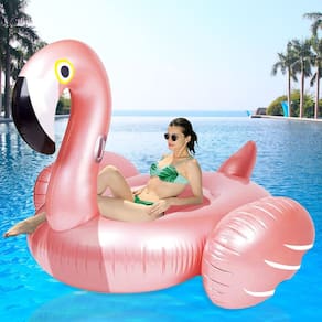Flamingo Ride On Pool Float Kakashi inflável para crianças/adultos