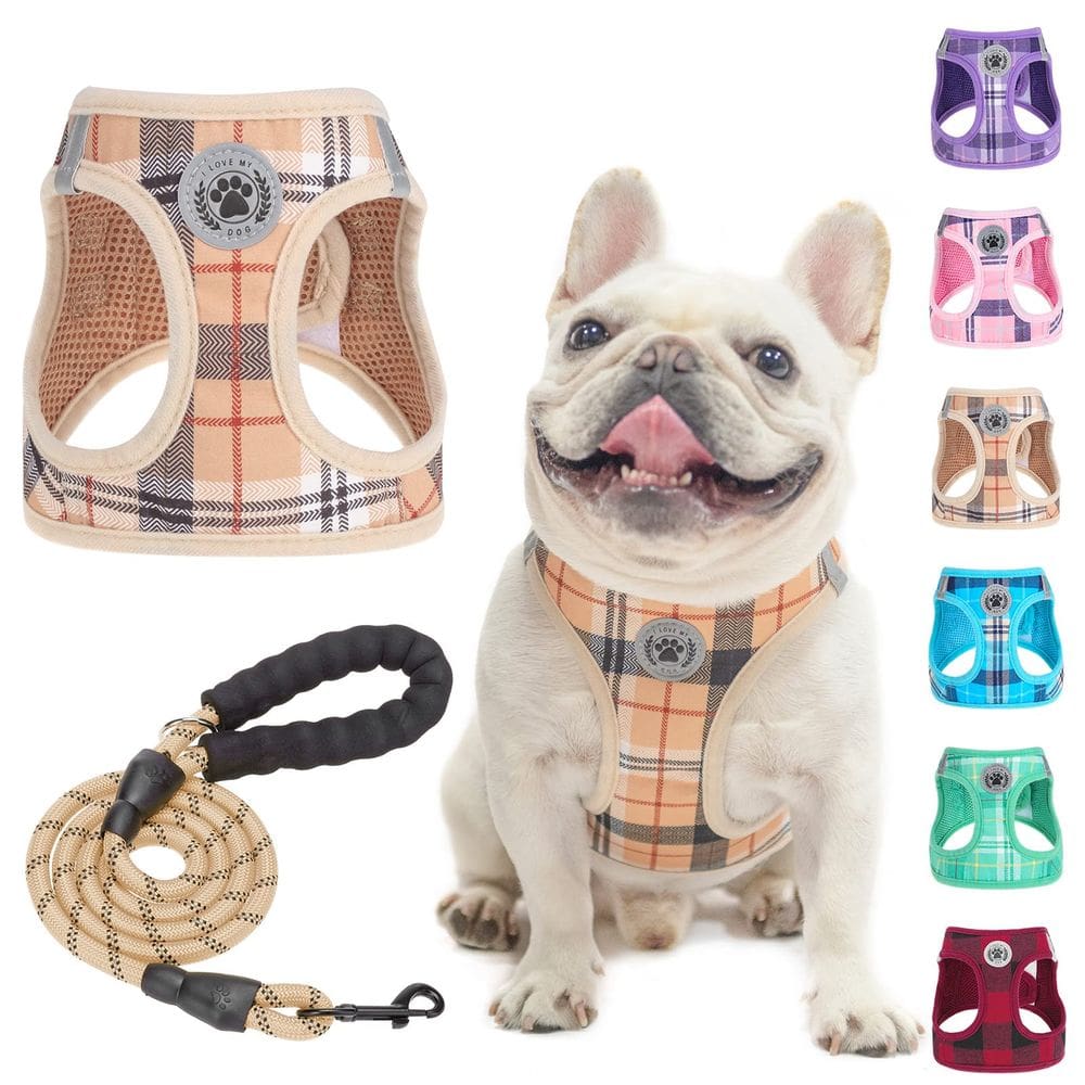 Conjunto de arnês e coleira para cães BEAUTYZOO Step in No Pull para cães