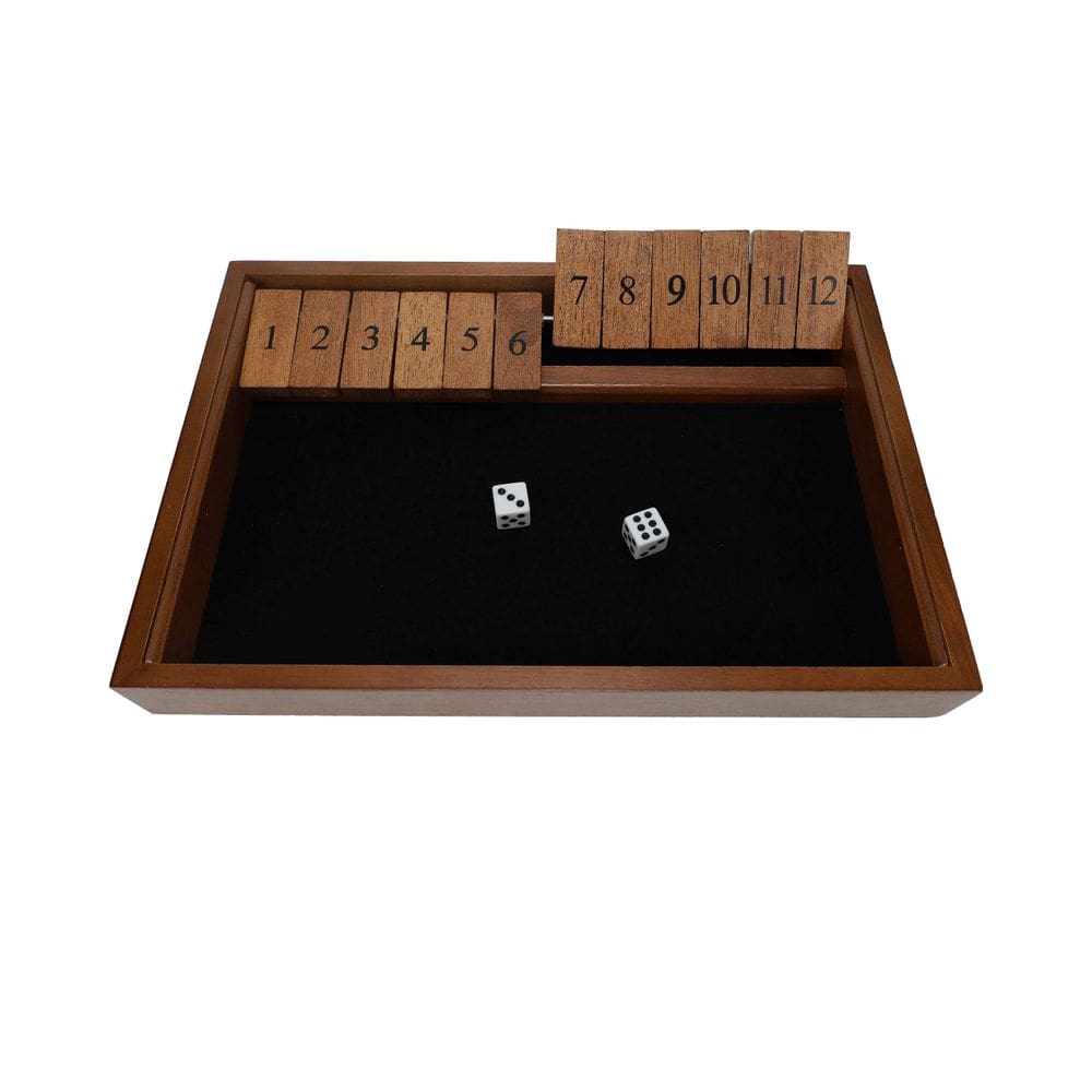 Shut The Box Game WE Games de madeira de 13,5 polegadas com 12 peças numéricas