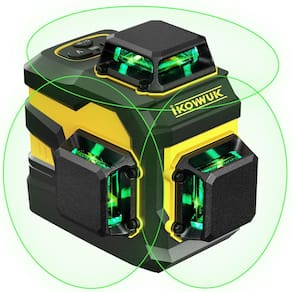 Nível de laser IKOVWUK, linha cruzada de 3x360° com 12 lasers verdes