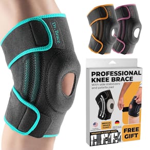 Joelheira DR. BRACE ELITE com estabilizadores laterais e almofadas de gel
