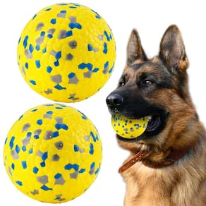 Bolas de cão FUSOTO para cães grandes, médios e pequenos, amarelas (2)