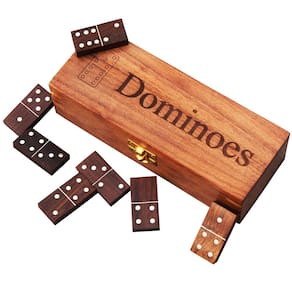 Conjunto Domino T one para adultos e crianças com caixa de madeira (28 peças)