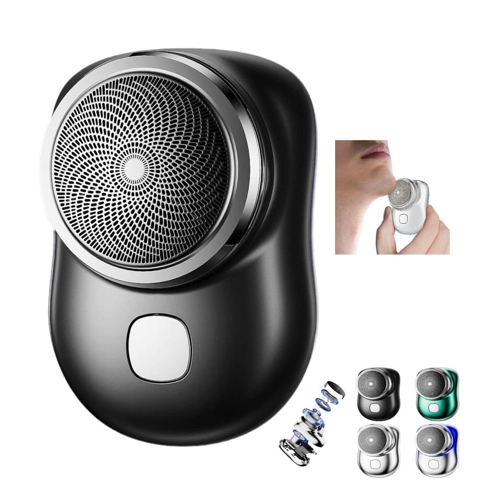 Barbeador elétrico GYLCTOM Mini Barbeador Portátil para Homens Preto