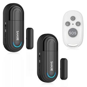 Alarme de porta SanJie com volume ajustável 0-120dB com controle remoto (2 sensores)