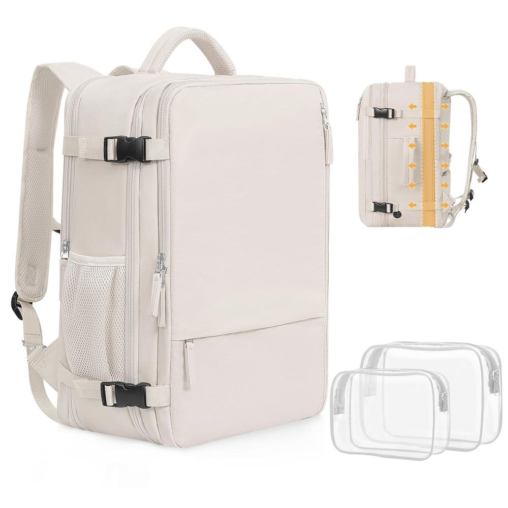 Mochila de viagem Getravel para mulheres 44x31x21cm com laptop de 17" bege