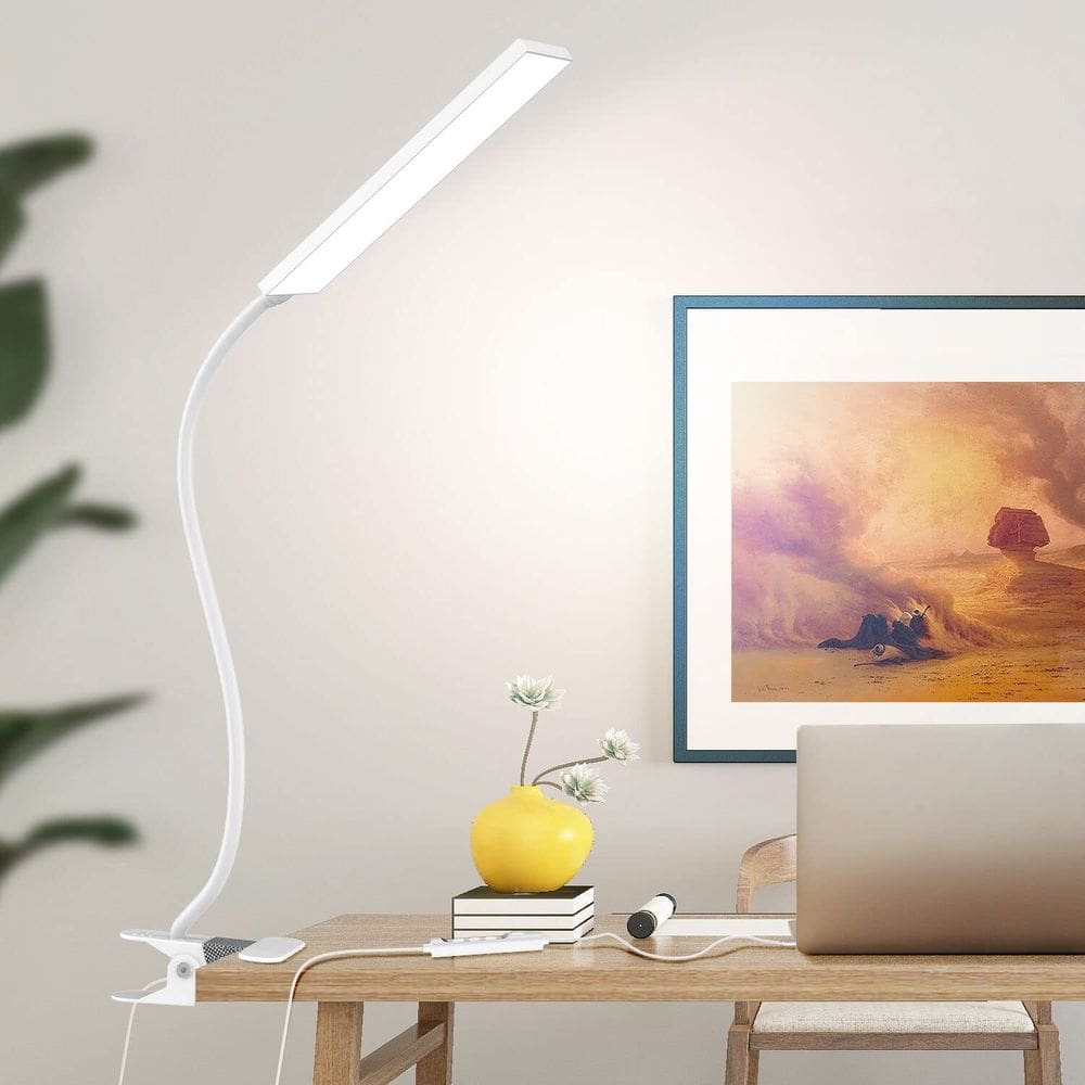 Lâmpada de mesa Vansuny Clip on Light LED 5W 3 modos de cor branca