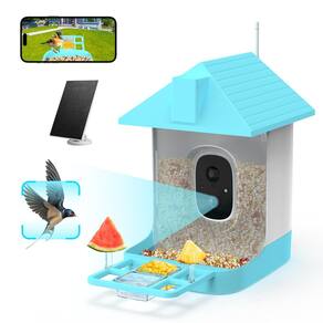 Alimentador inteligente de pássaros Deerneuf com câmera 2K Live View IP65