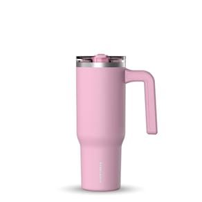 Copo Hydrapeak Voyager 950 ml com alça e tampa de palha rosa