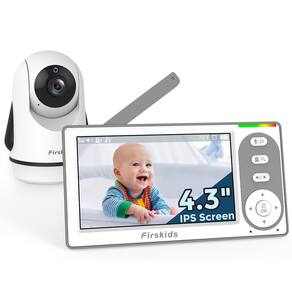Monitor de bebê Firskids 1000 pés com câmera e tela de áudio de 4,3"
