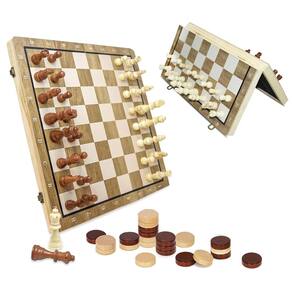 Conjunto de xadrez e damas Castle Premium Magnetic 15,3 cm