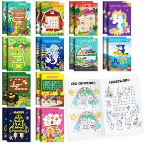 Mini livros de atividades BenLouis para crianças de 4 a 12 anos, 24 unidades