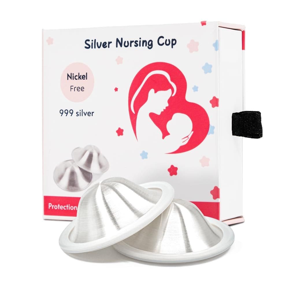 Copos de amamentação Olba Co Silver 999 Sterling Silver tamanho grande