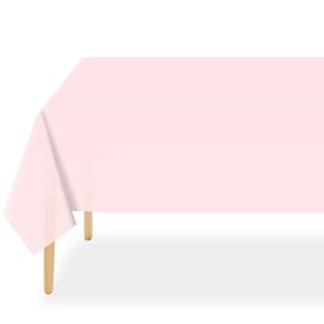 Toalha de mesa QIKSION descartável de plástico, pacote com 6, 137x274cm, rosa