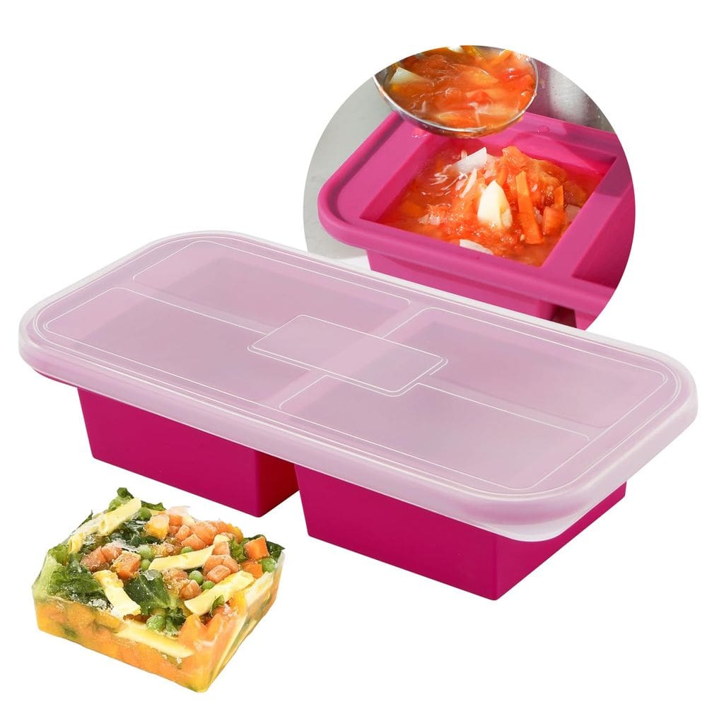 Moldes para congelador AgiGear Silicone 500 mL e 250 mL com tampas e 2 xícaras