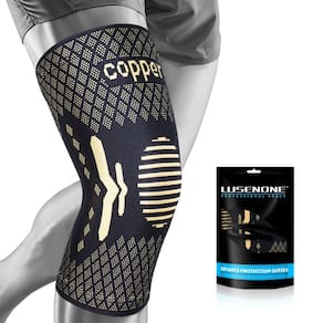 Manga de compressão de joelho Lusenone Copper para dor de artrite