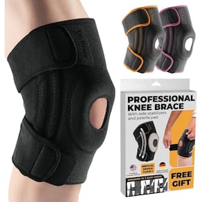 Joelheira DR. BRACE ELITE com estabilizadores laterais e almofadas de gel