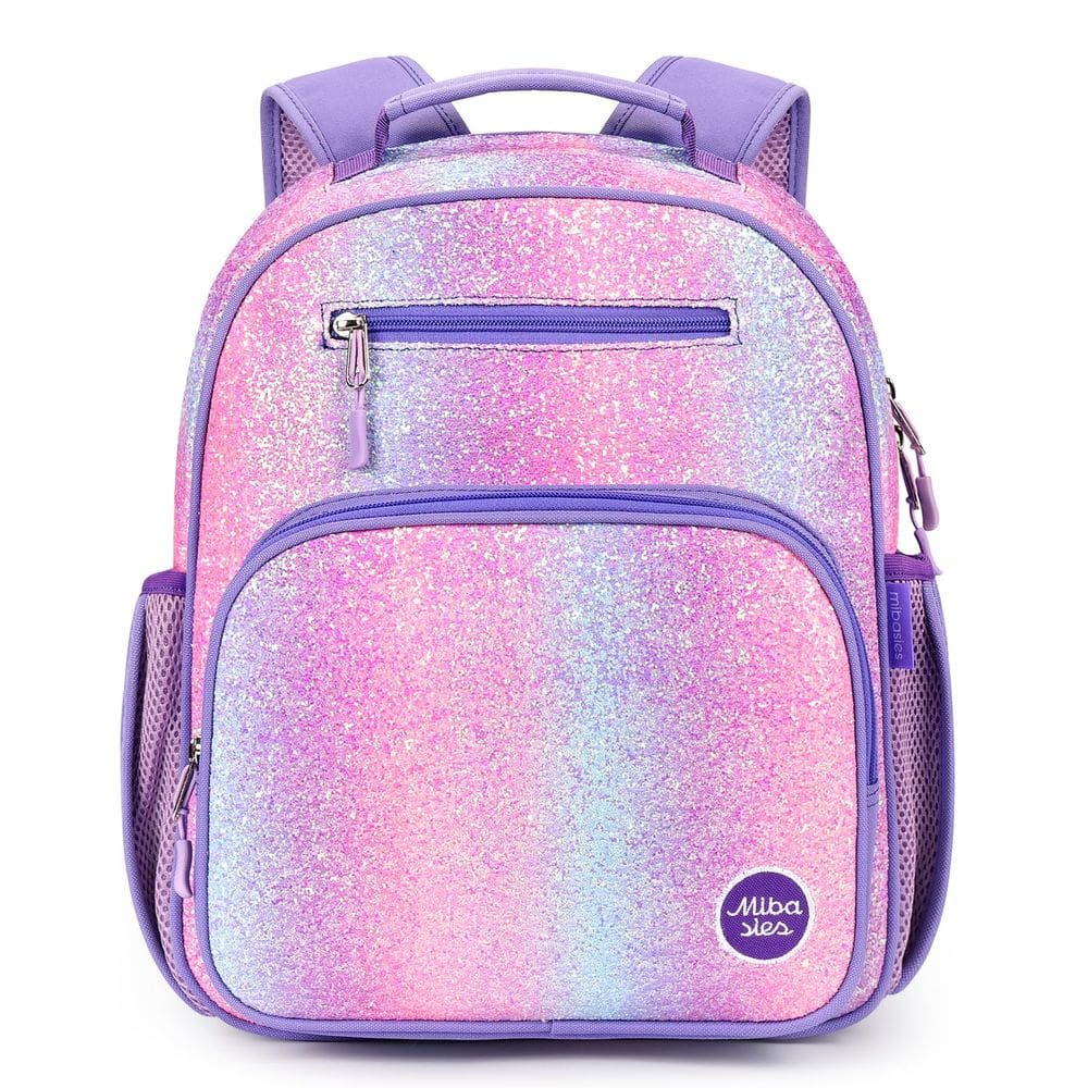 Mochila mibasies Girls Glitter Kids 5-8 anos roxa 12L
